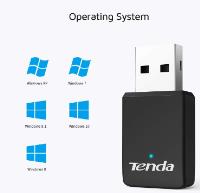 TENDA U9 AC650 2.4GHz 200 Mbps+5GHz 433 Mbps,11ac MU-MIMO DUAL BAND WiFi USB ADAPTÖR